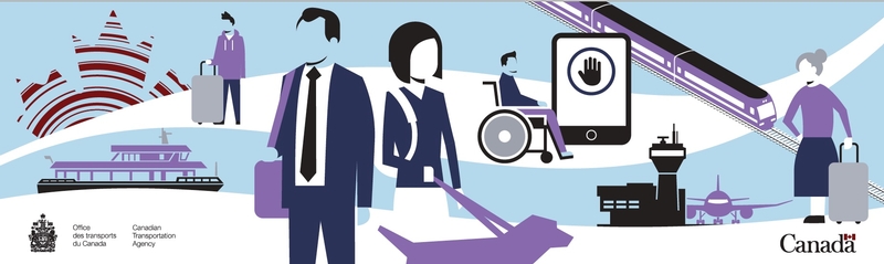 Affiche de l'OTC illustrant plusieurs types de transports et d'usagers, incluant une personne en fauteuil