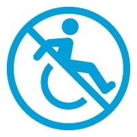 Cote non accessible, fauteuil roulant barré