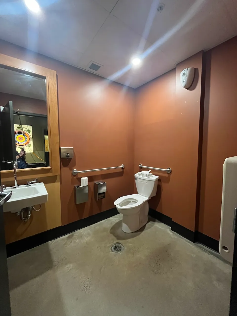 Universal restroom for both men and women - basement level