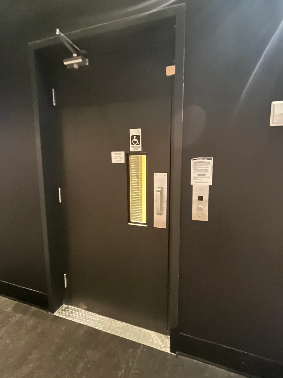 Lift platform—operated by museum staff