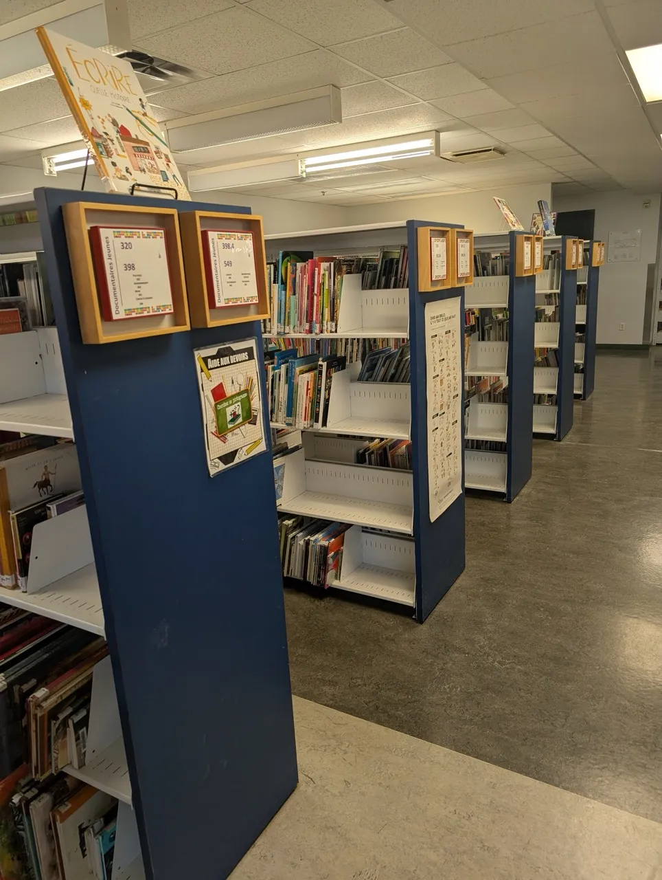 Rangées de livres section enfants