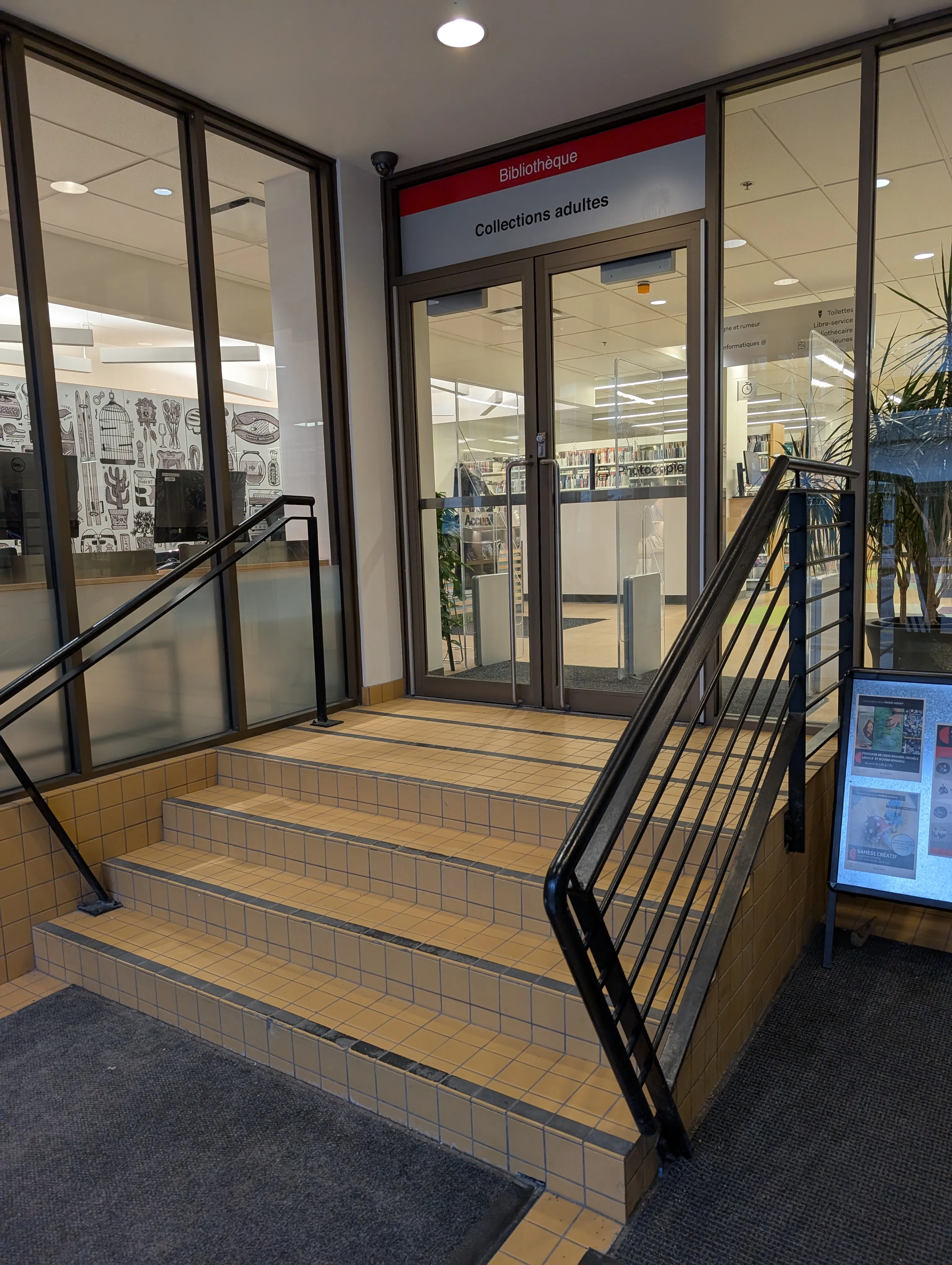 Staircase leading to the adult section