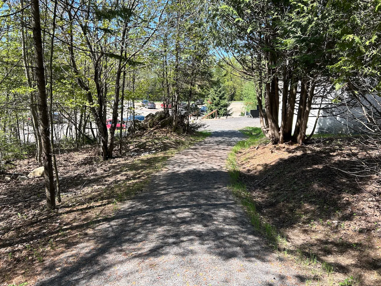 Path leading from the reserved parking lot in front of the visitor center to the trailhead