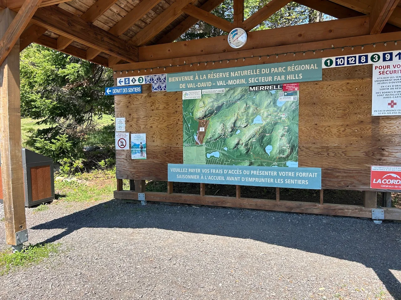 Trail map at the park entrance