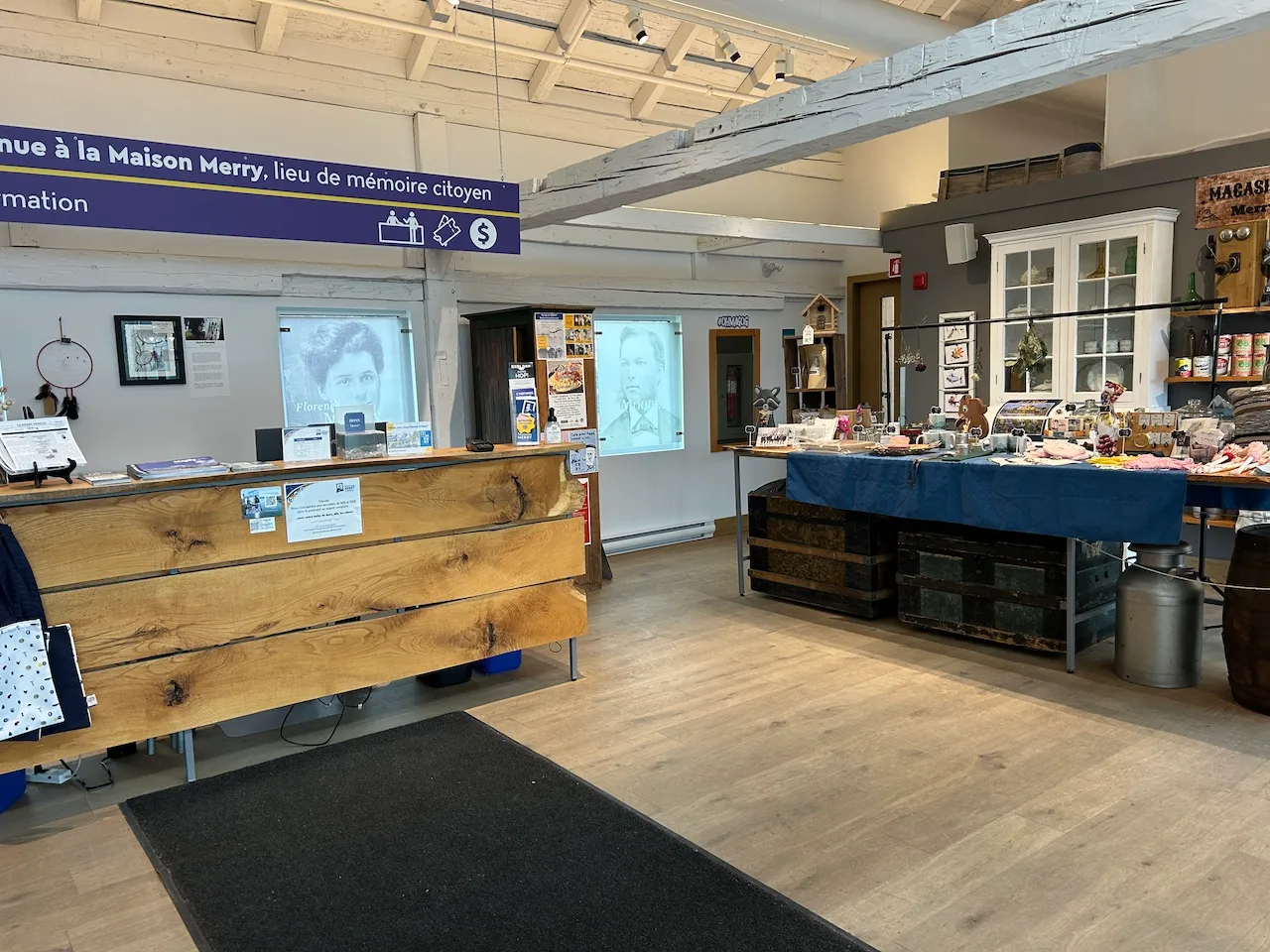 Reception desk and gift shop