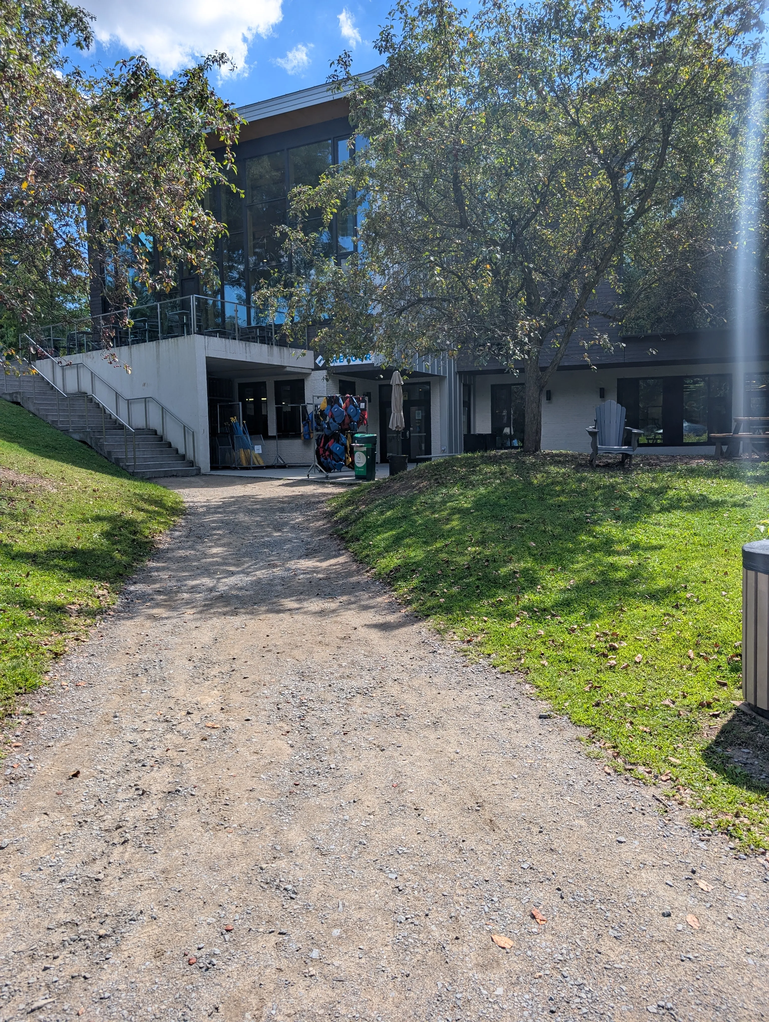 Pathway to the secondary entrance from the water sports equipment rental center