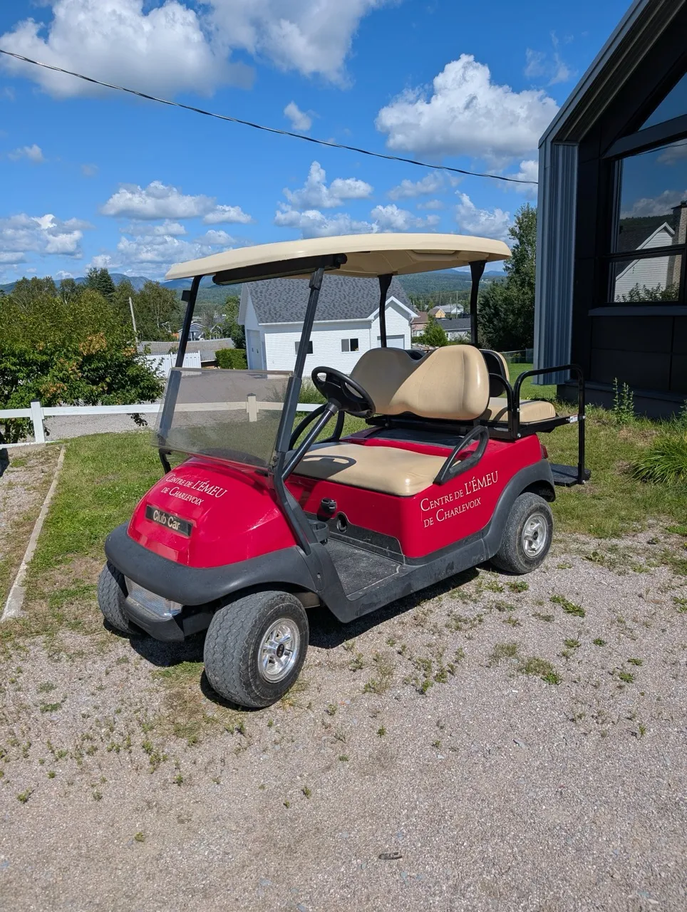 Golf cart to help with getting around the site