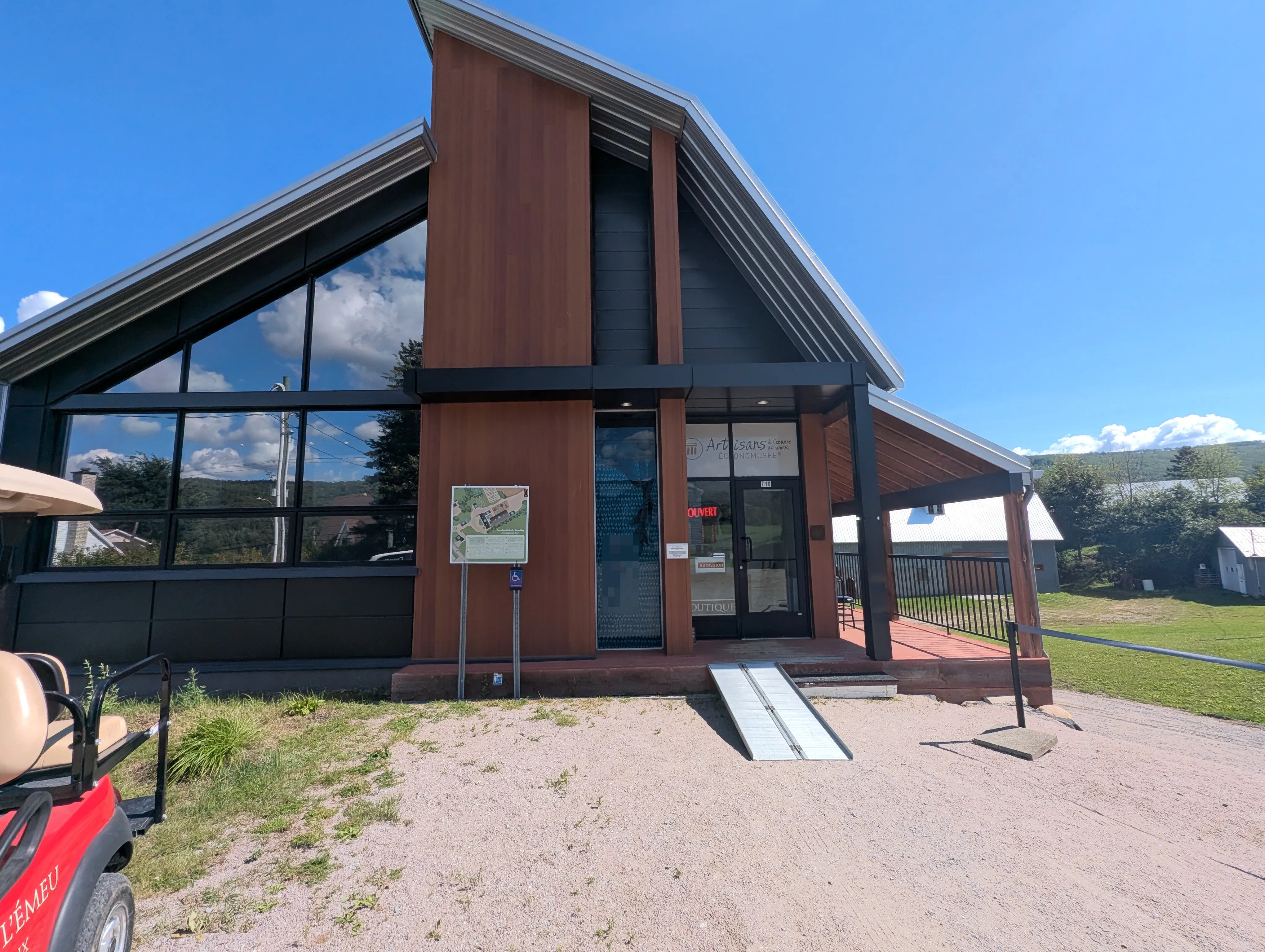 Reception building and shop