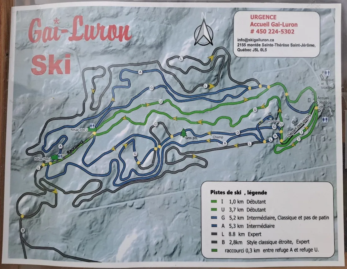 Ski trails map