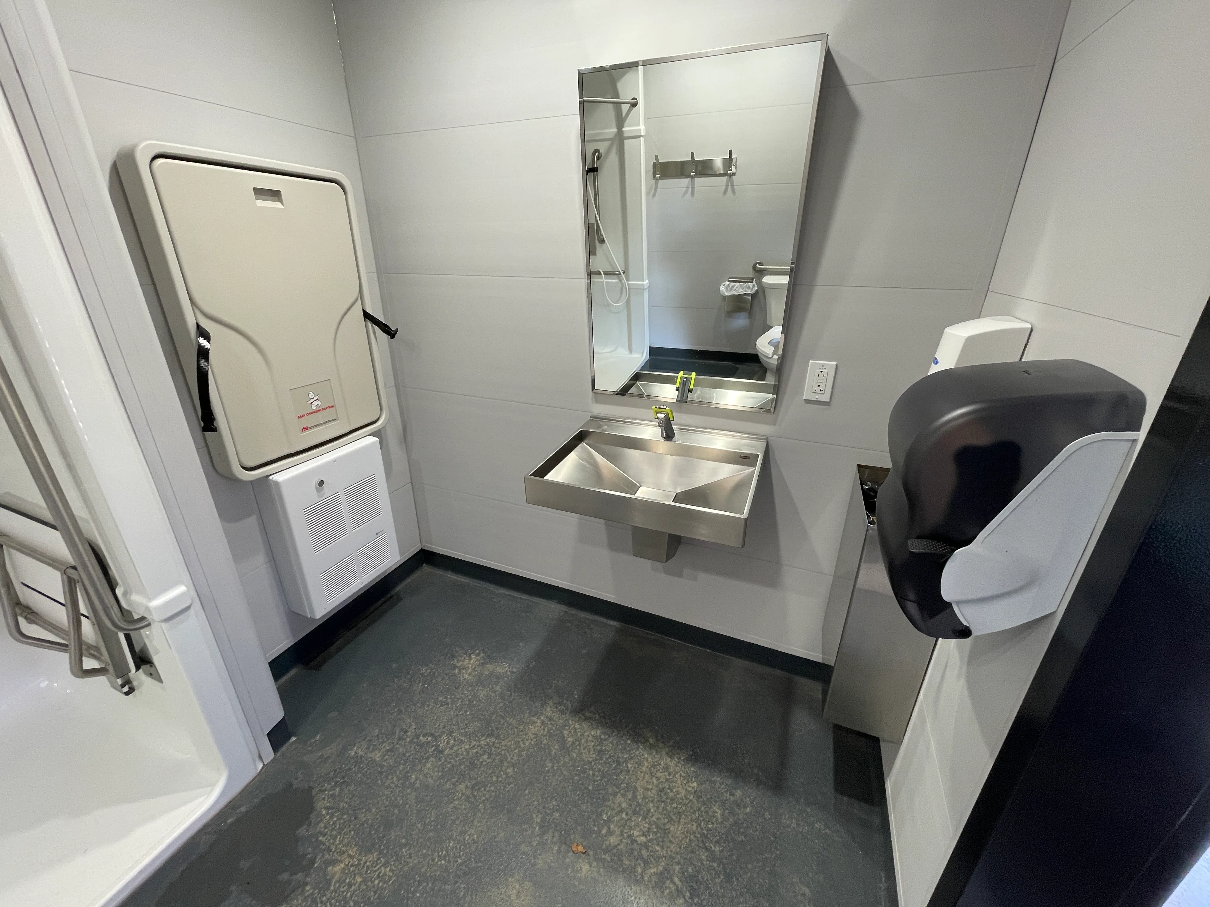 Sink and changing table