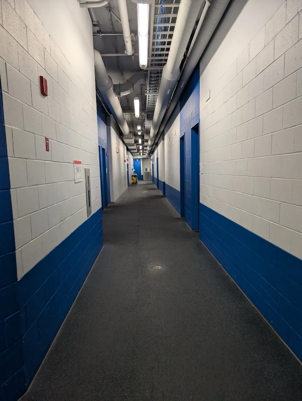 Locker room corridor