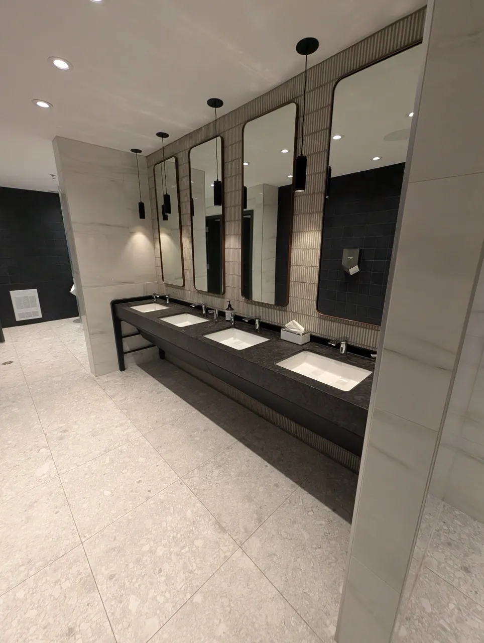 Salle de toilette publique hommes - lavabos