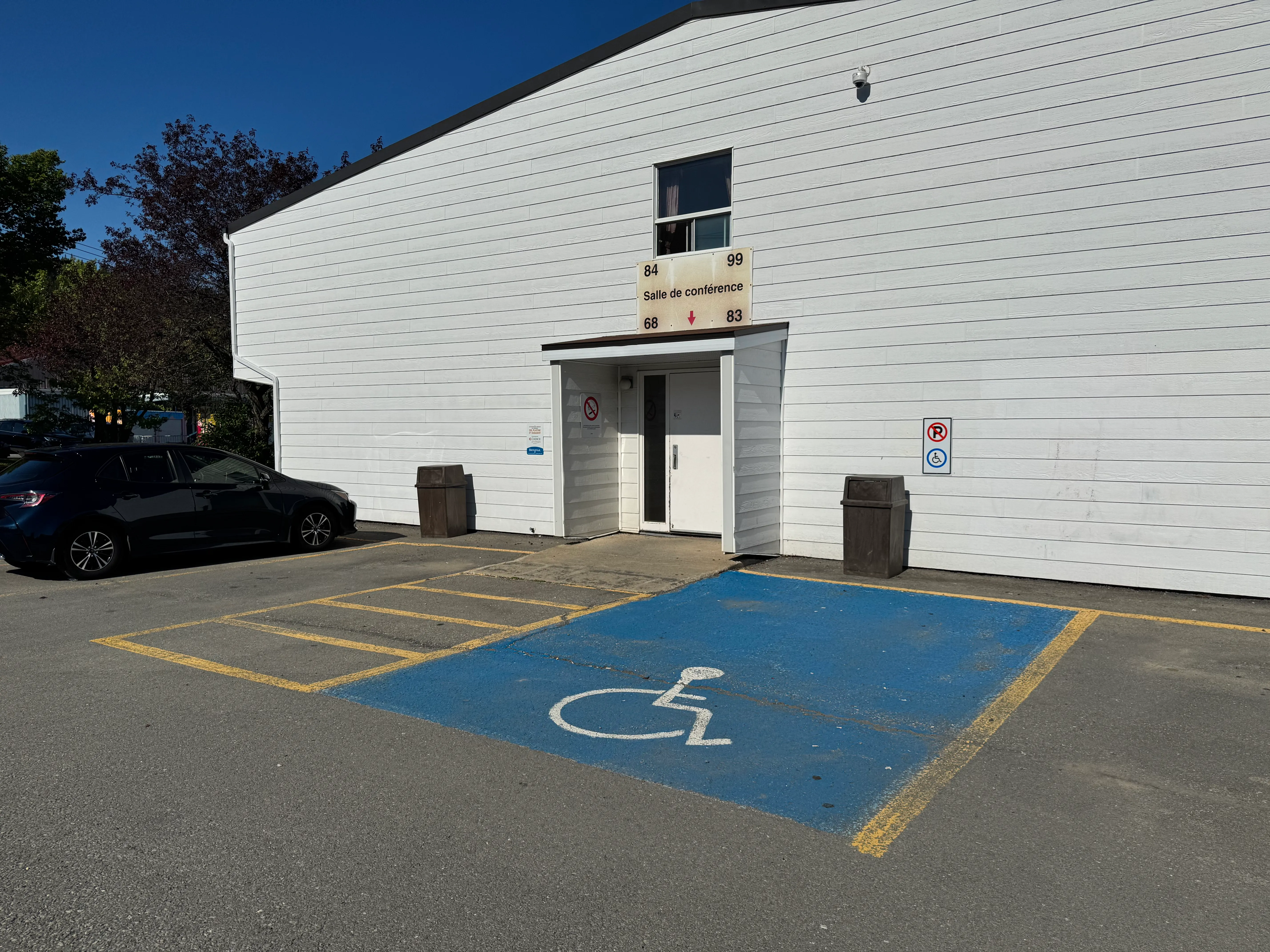 Reserved parking near the dormitory building