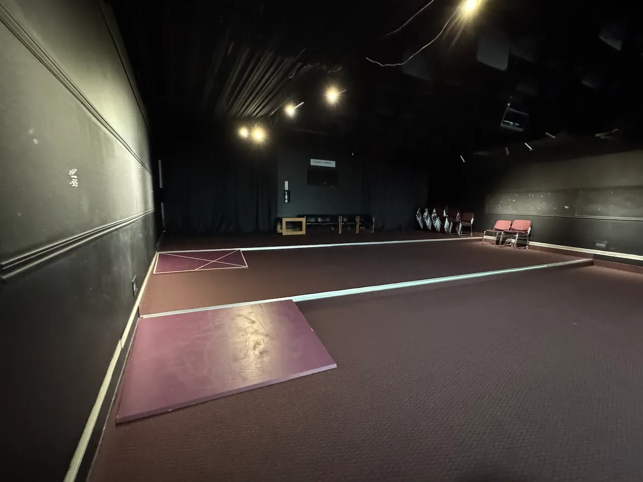 Auditorium with ramps leading to the sections