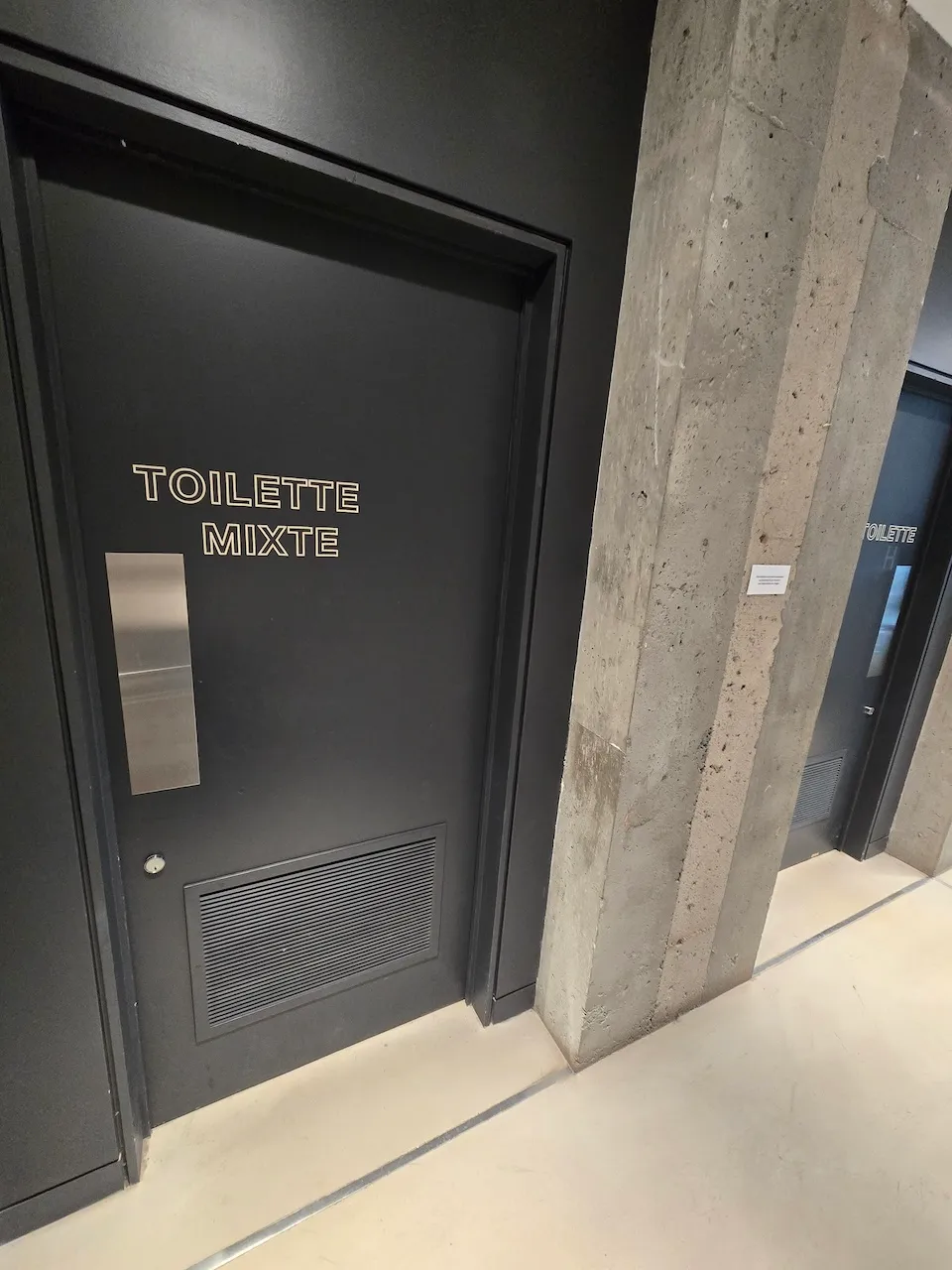 Entrance door to the restroom