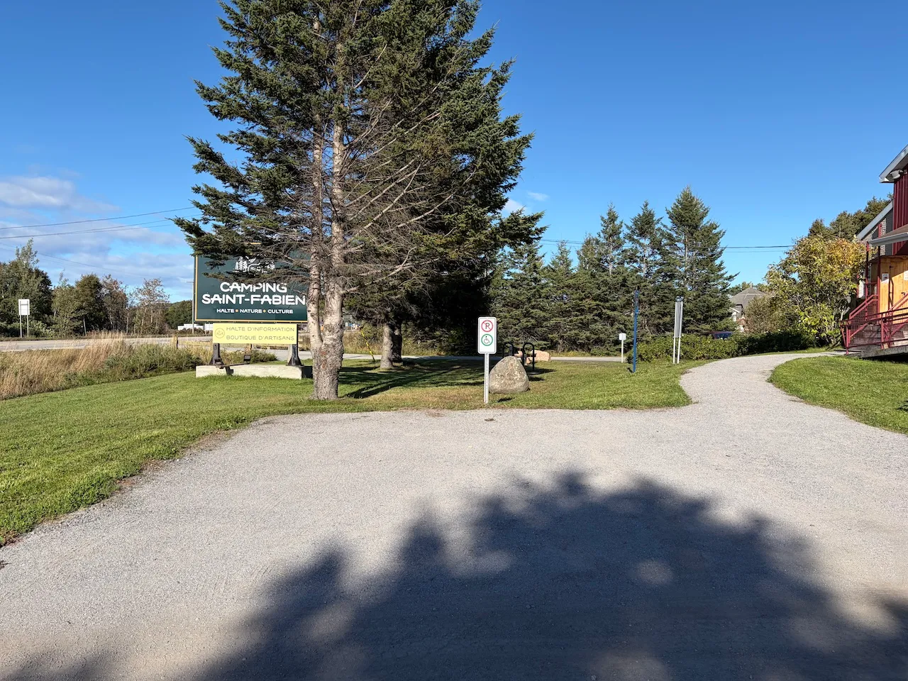 Reserved parking near the reception building