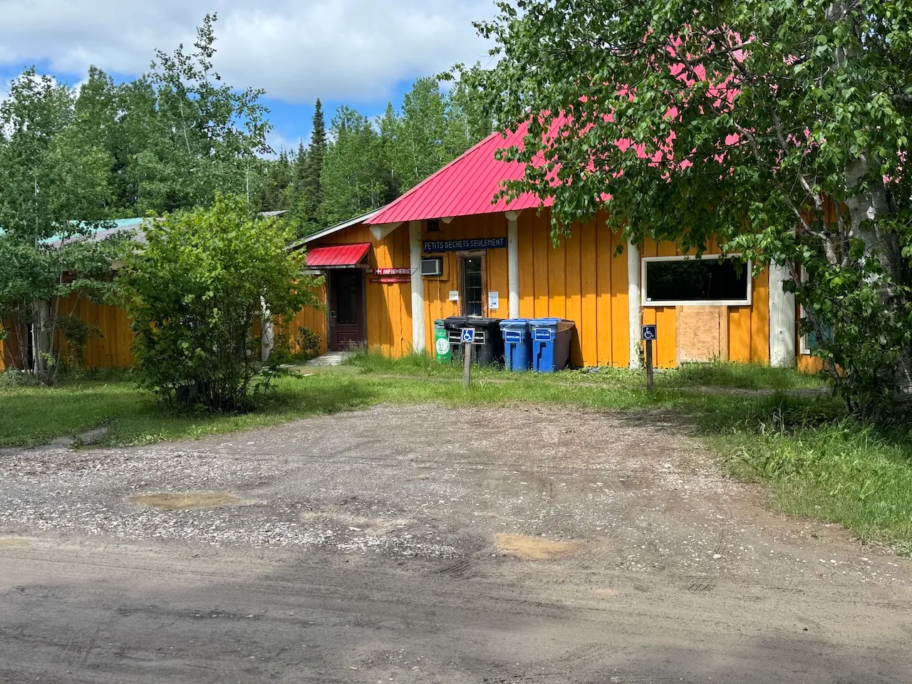Reserved parking spaces near the reception desk