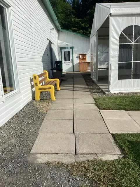 Path leading to the toilet block