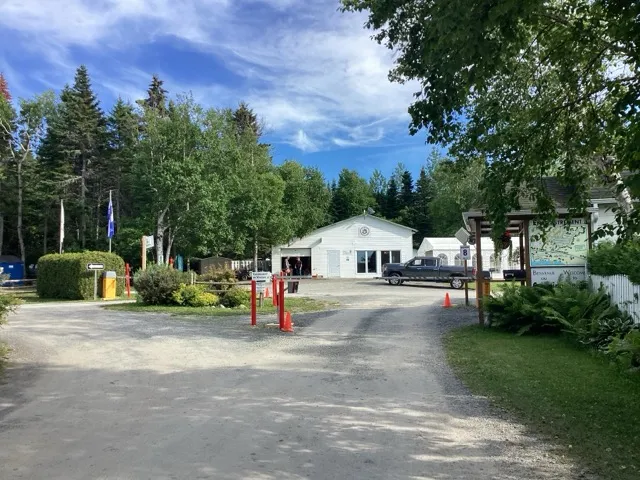 Reception building and access paths