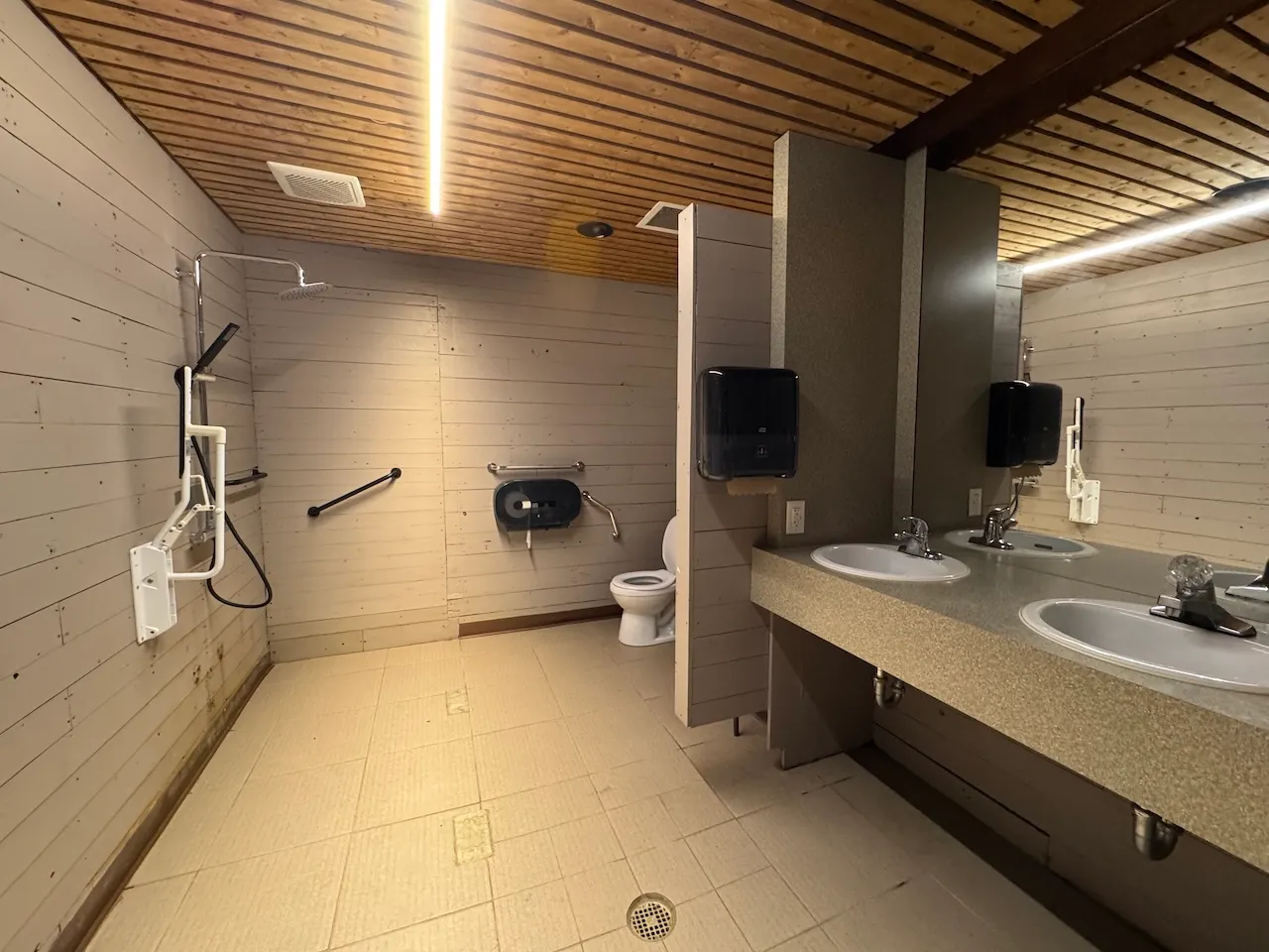 Salle de toilette et douche adaptée