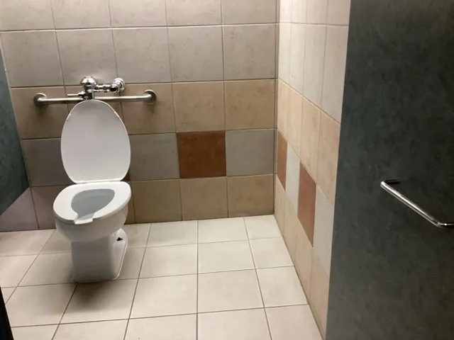 Accessible toilet cubicle - transfer area