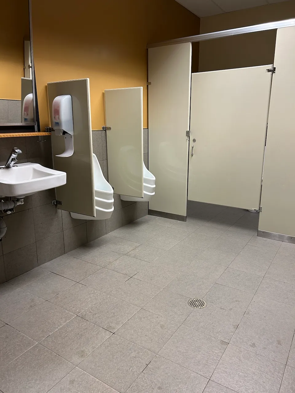 Men's restroom in the reception chalet