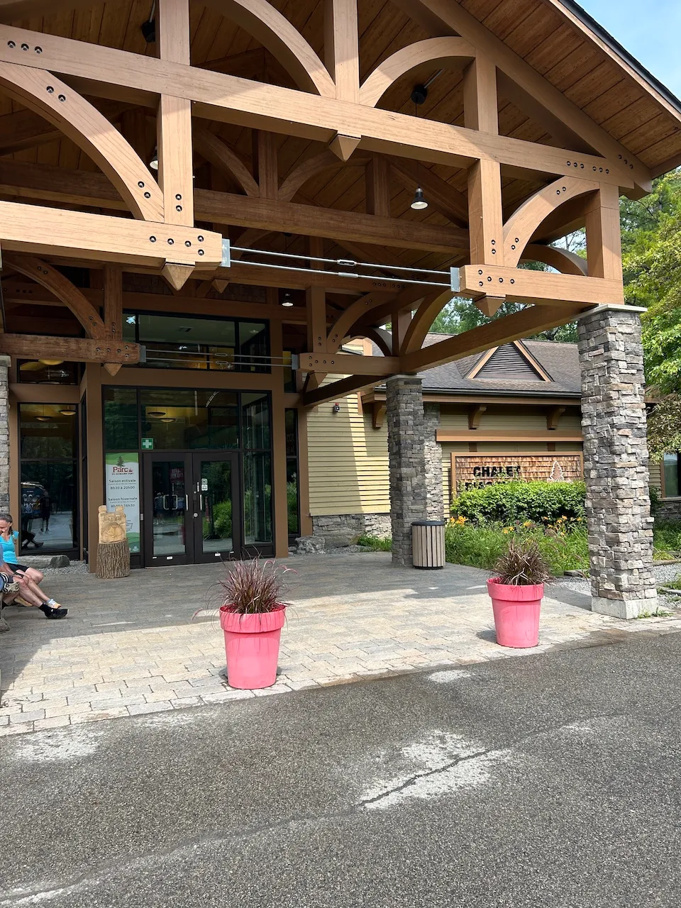 Main entrance to the reception chalet