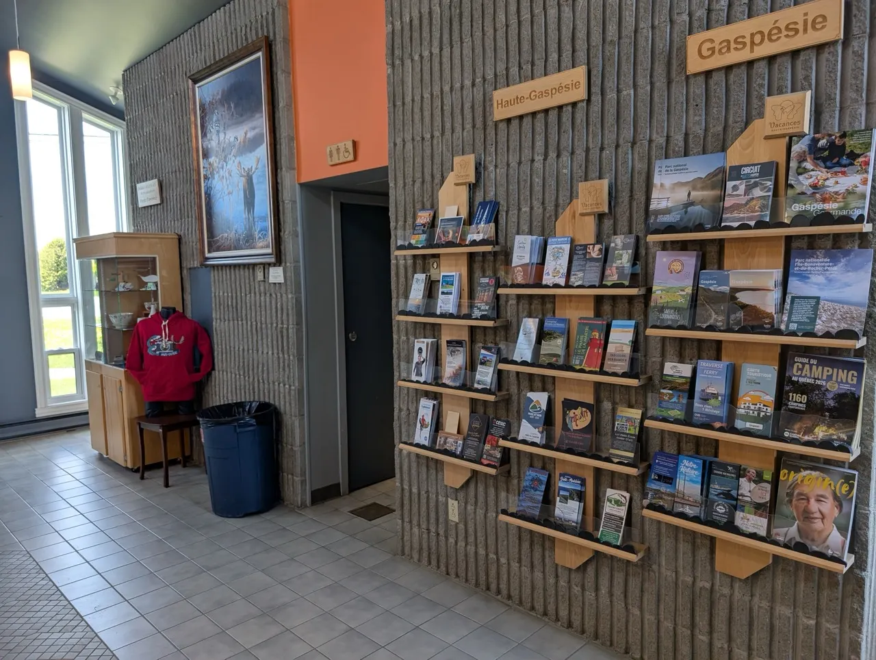 Inside the building - brochure displays