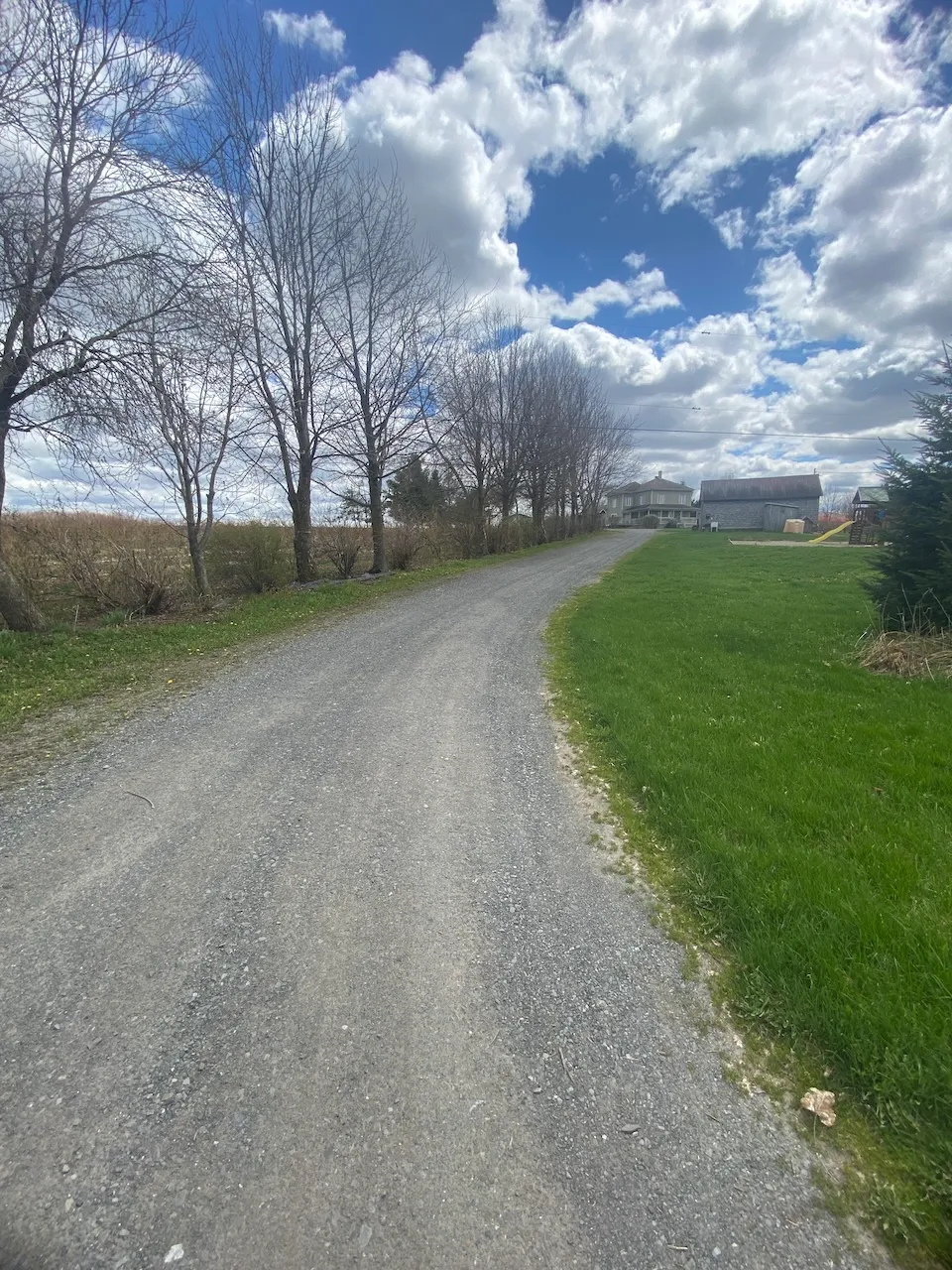 Path connecting the parking lot to the reception area