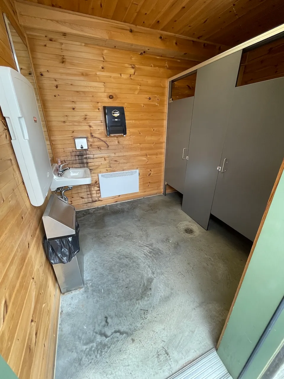Inside the restrooms