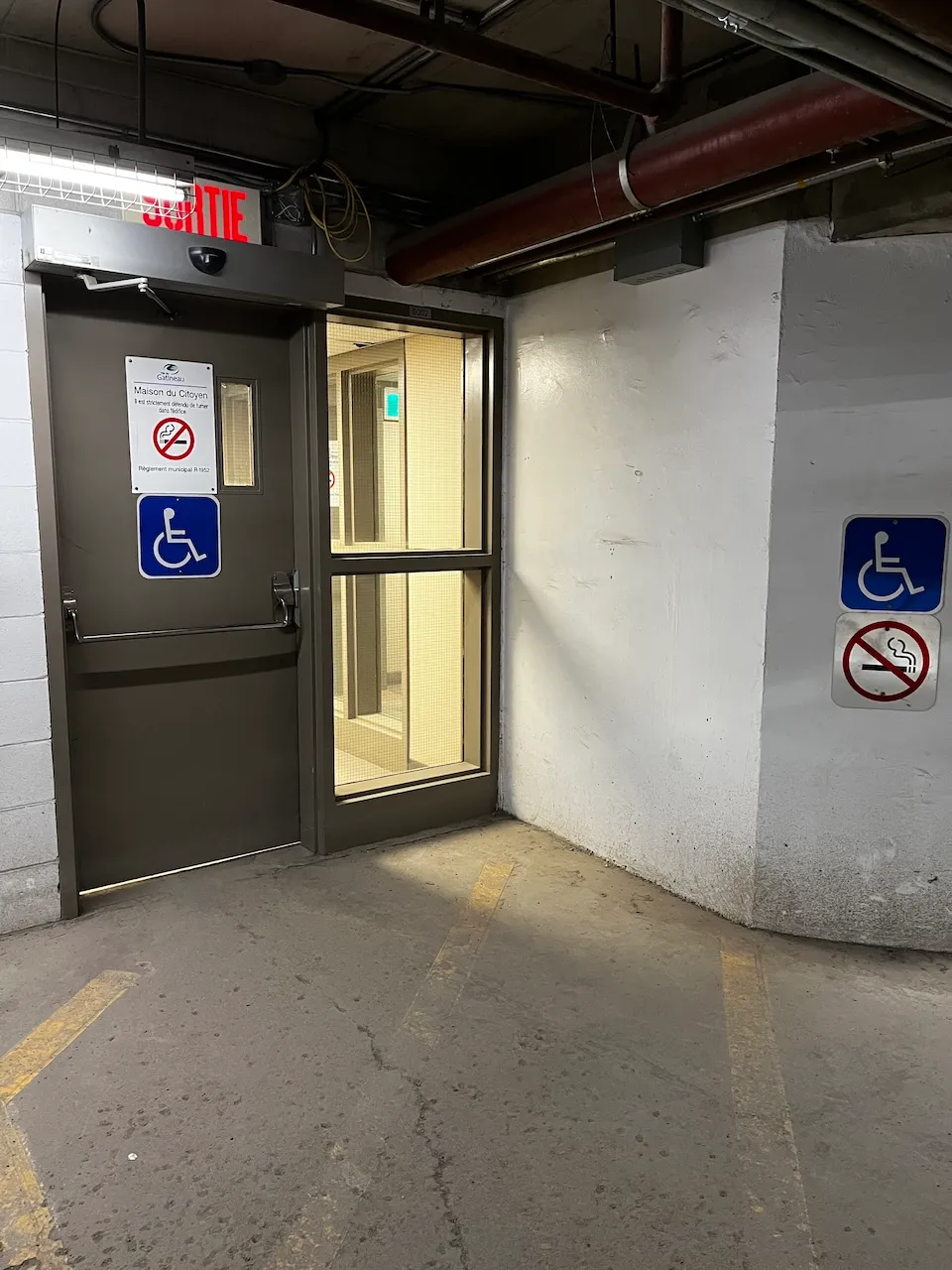 Entrance—from the parking lot to the elevator
