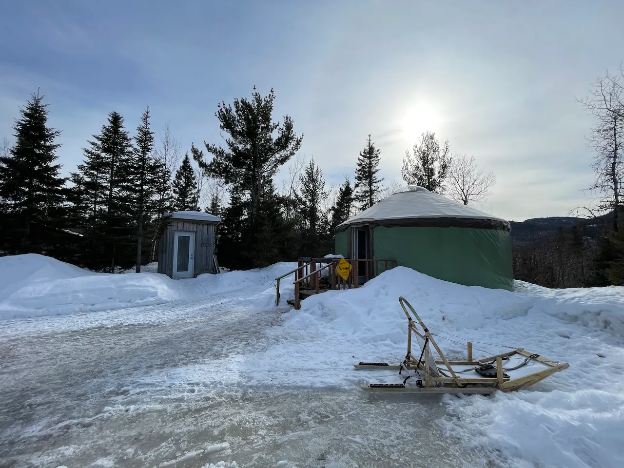 Dry toilet and guest yurt