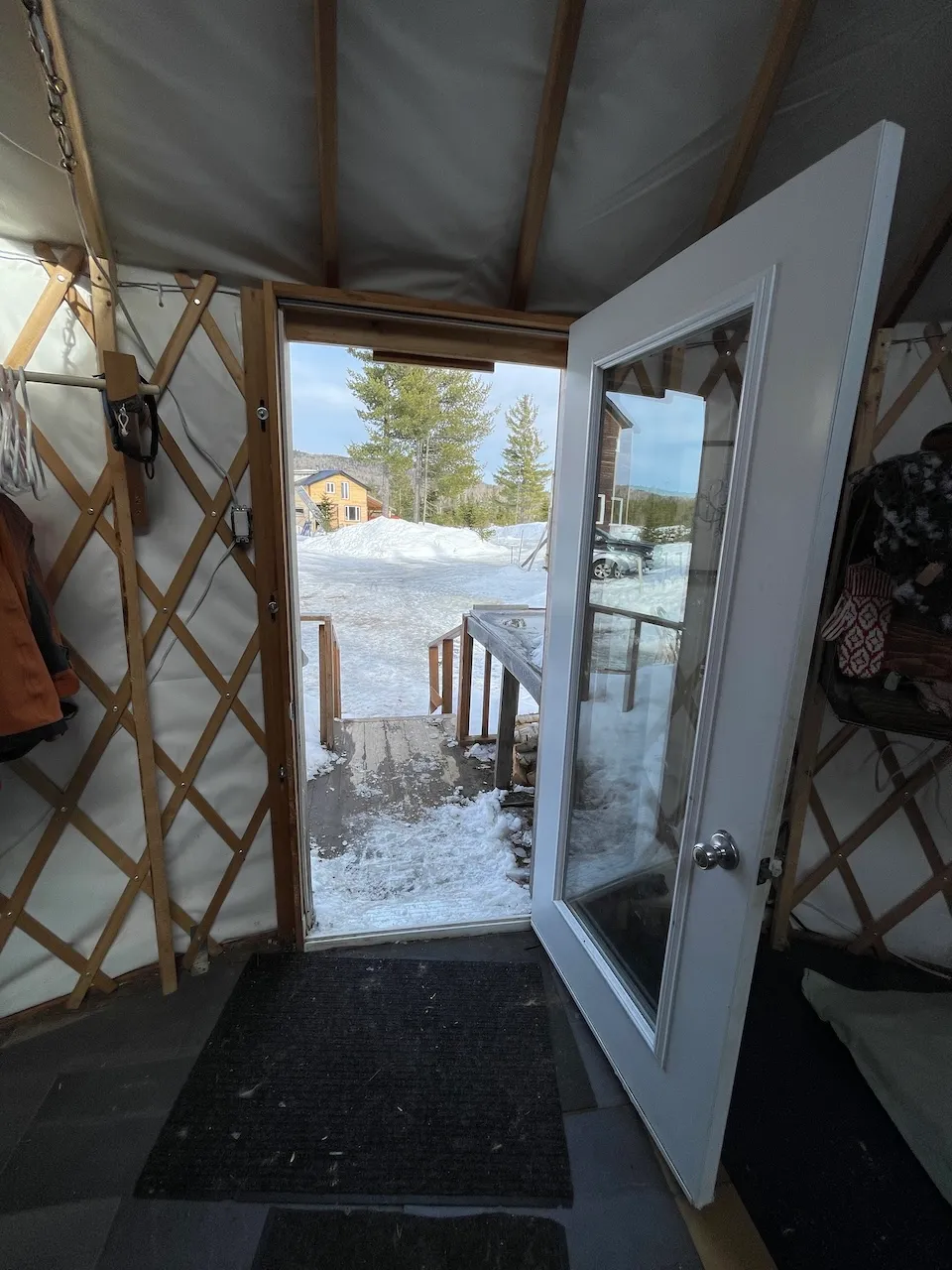 Entrance to the welcome yurt