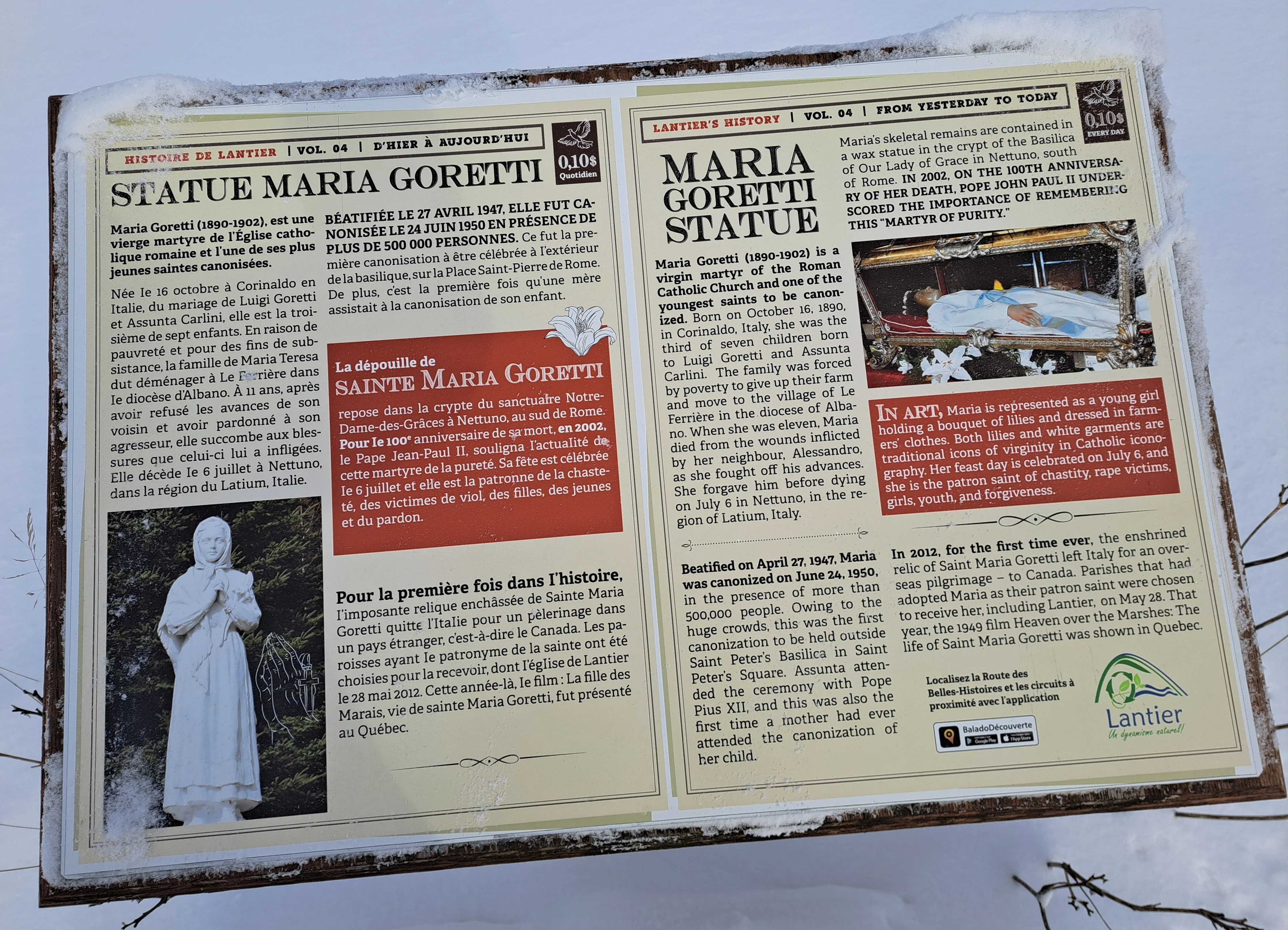 Repère 2 : La statue de Maria Gorretti