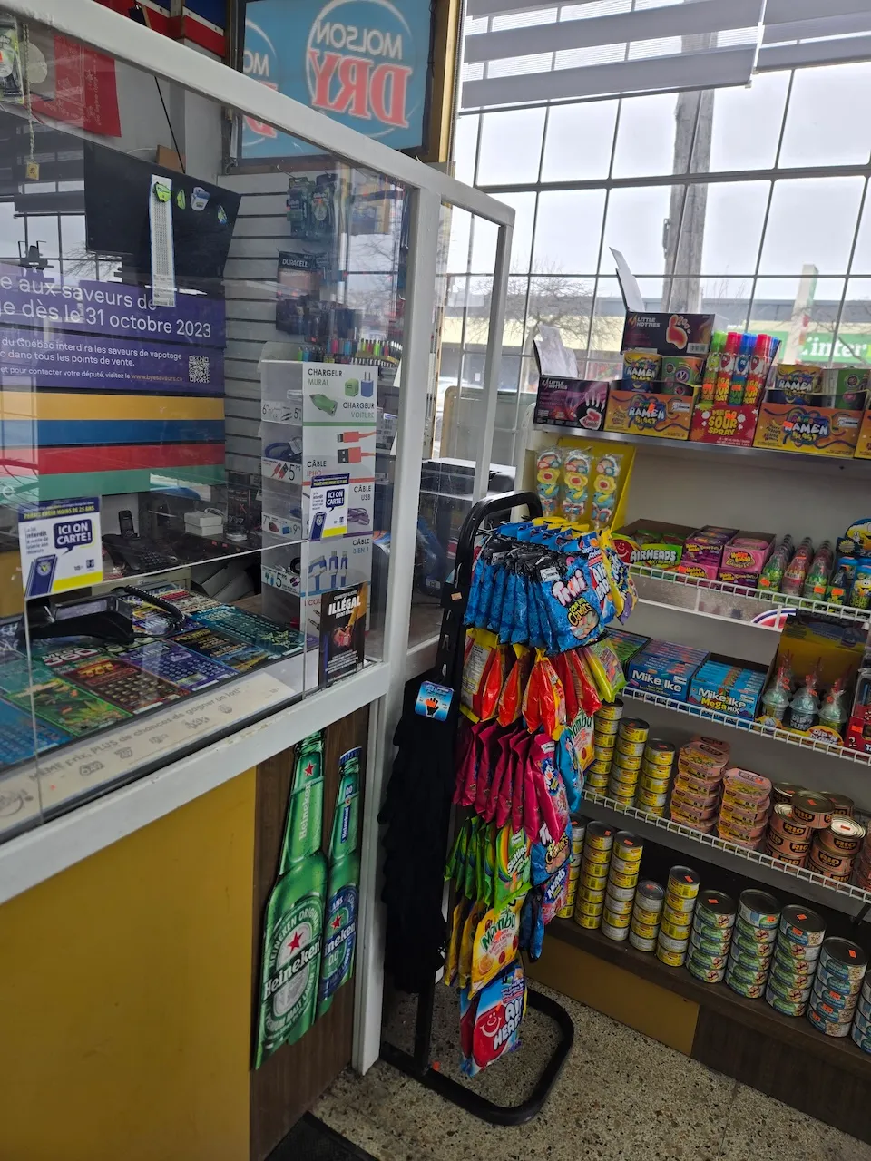 Convenience store checkout counter