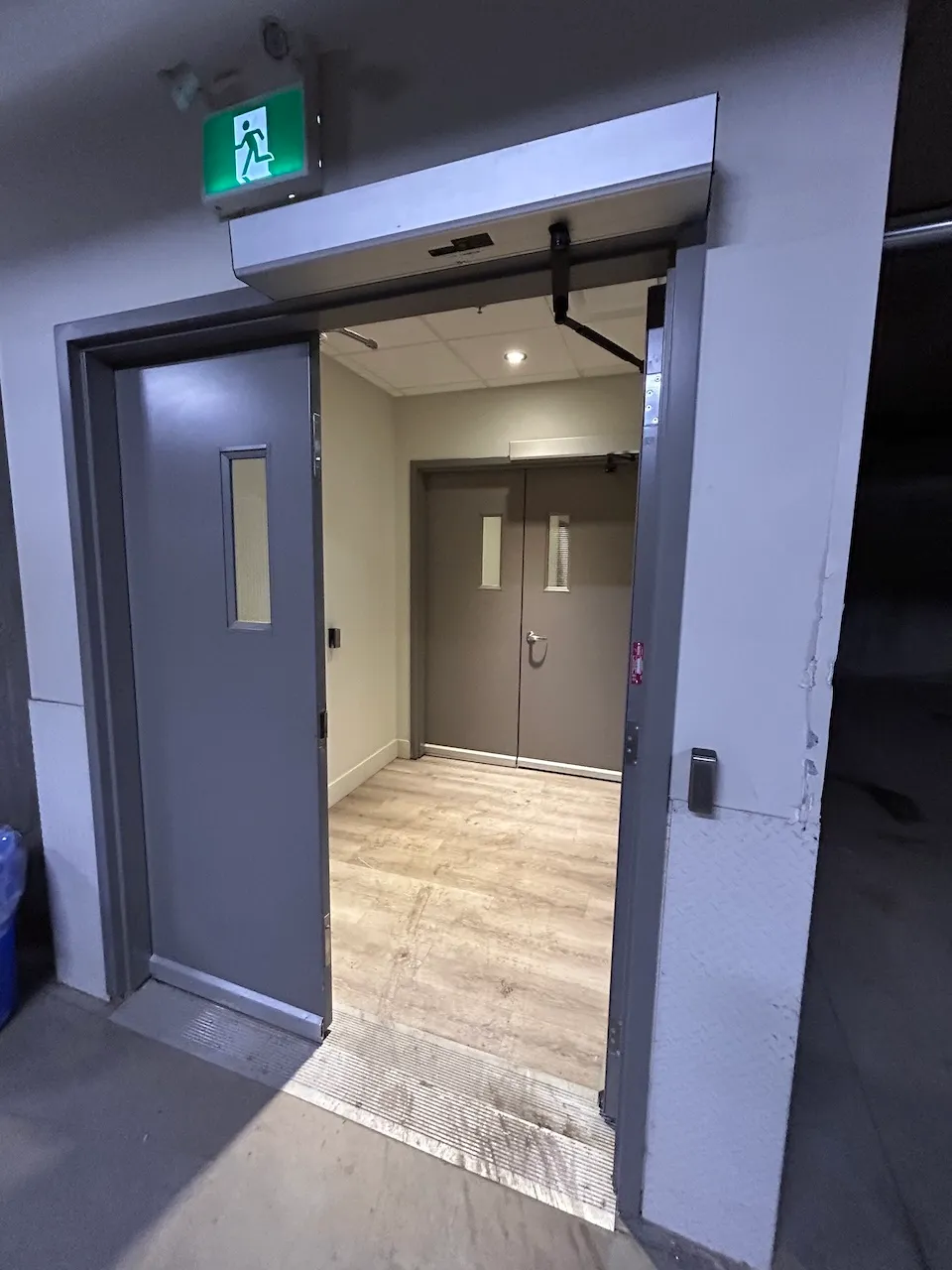 Access to the indoor parking area.