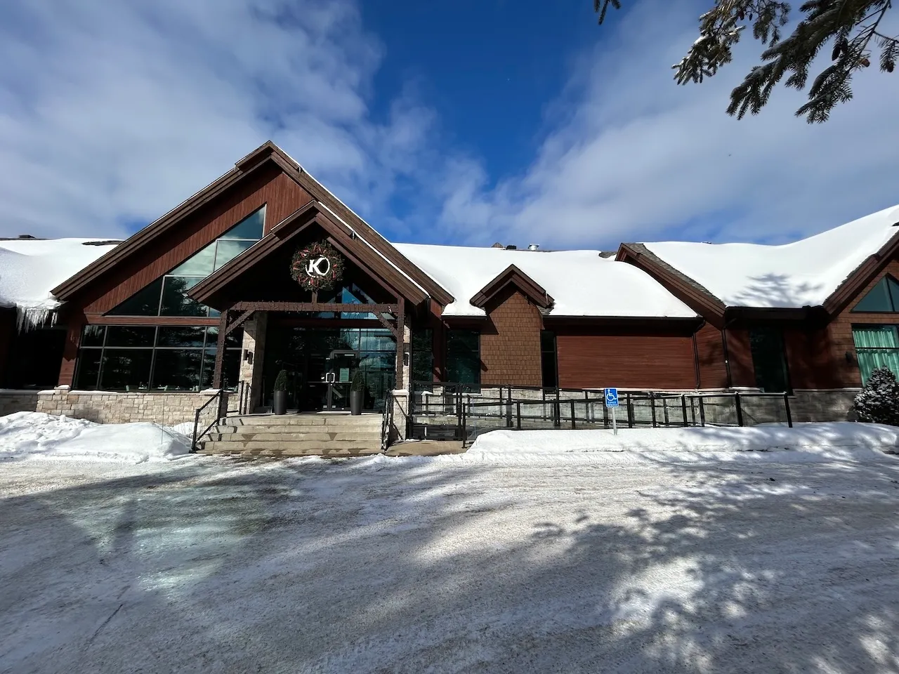 Entrance and reserved parking