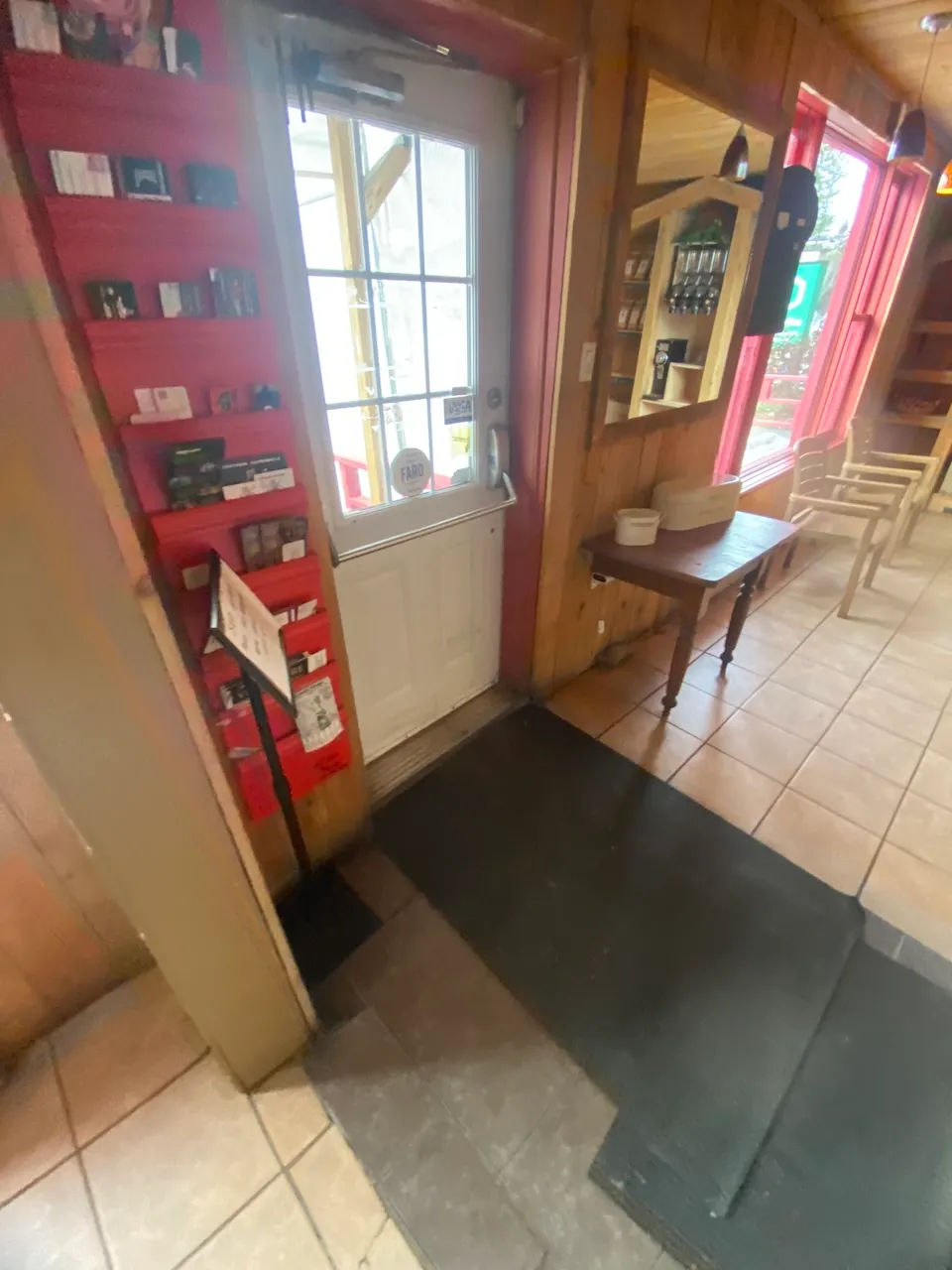 Exterior entrance (view from the exit)