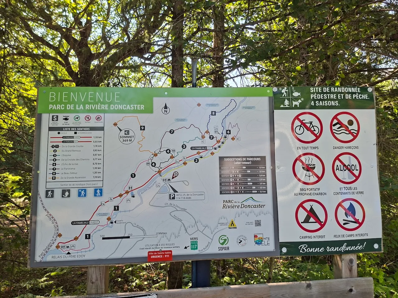 Carte des sentiers
