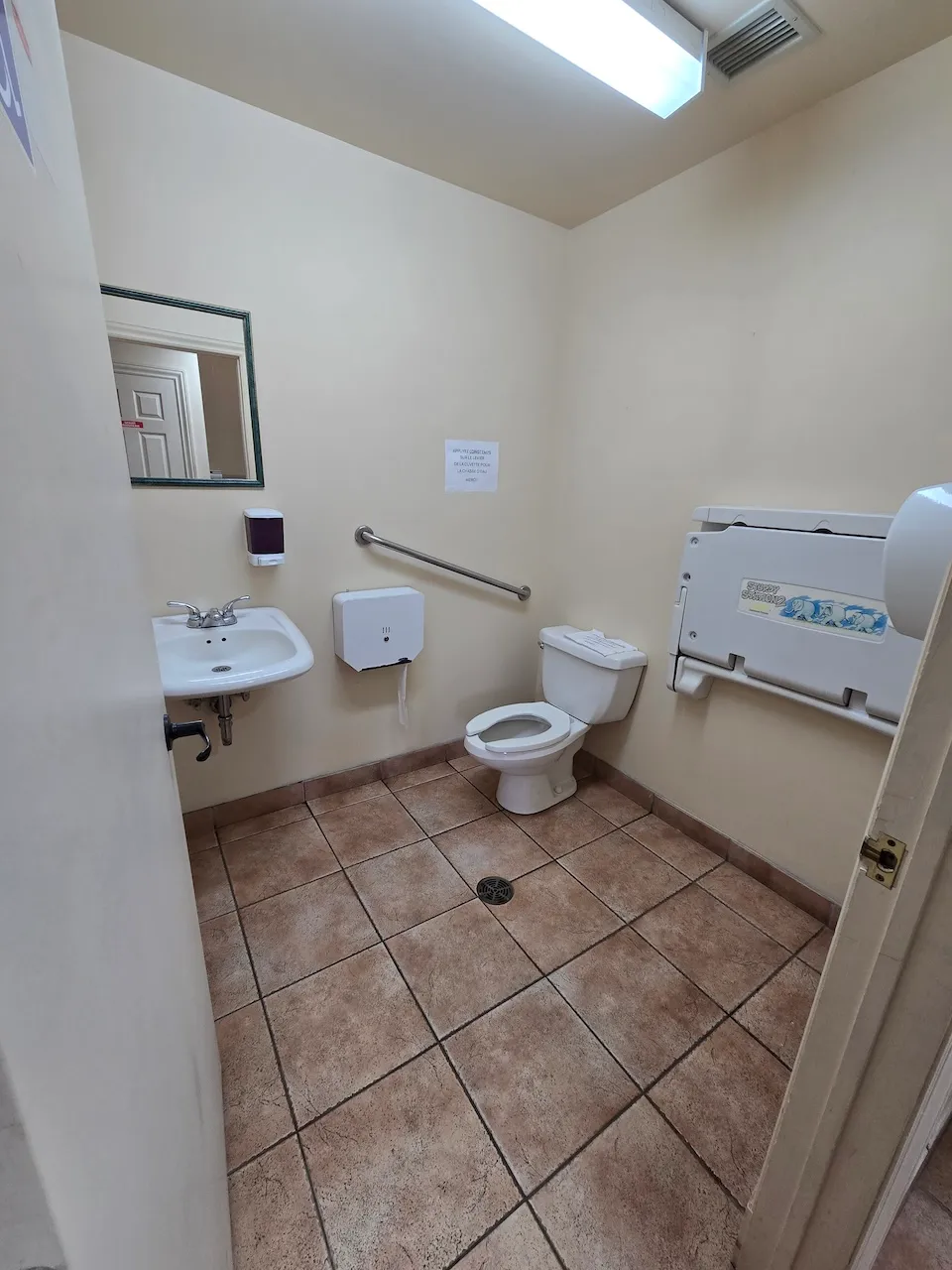 Universal restroom in the campground reception building