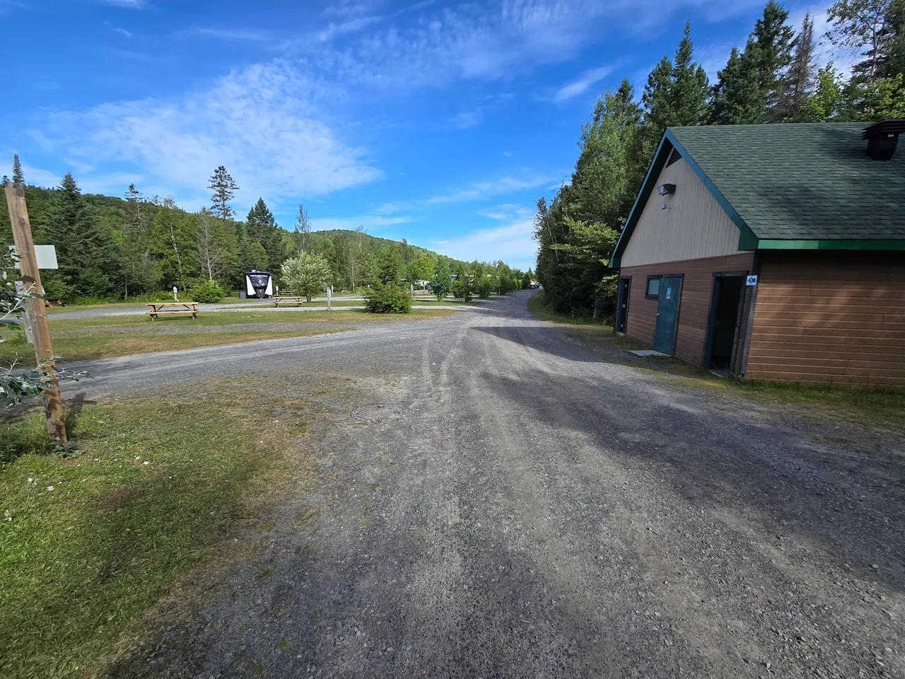 Outdoor entrance to the restroom facility