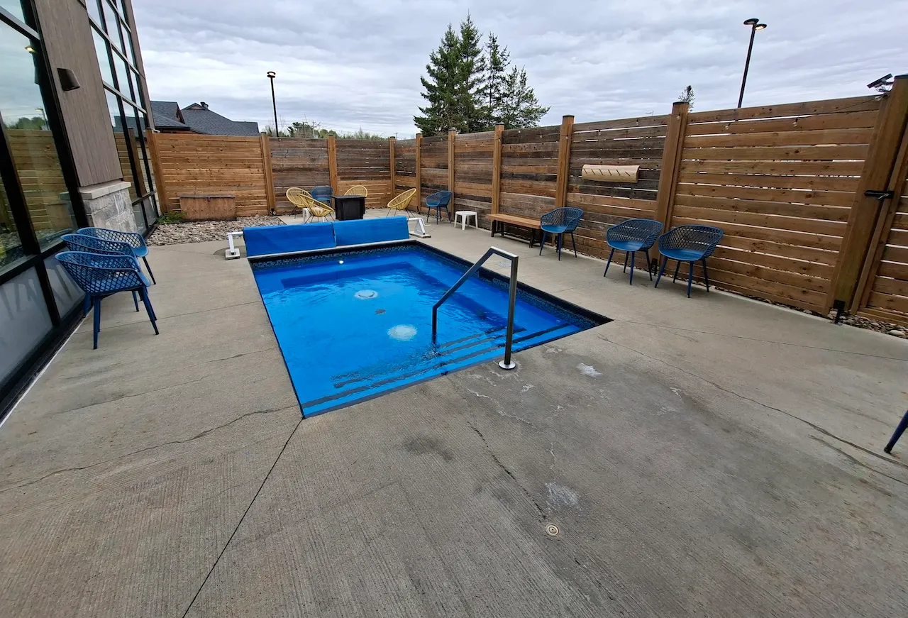 Indoor pool and outdoor spa