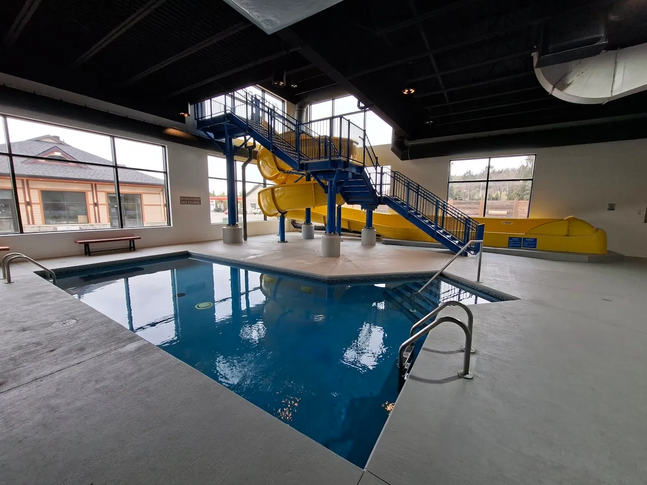 Indoor pool and outdoor spa