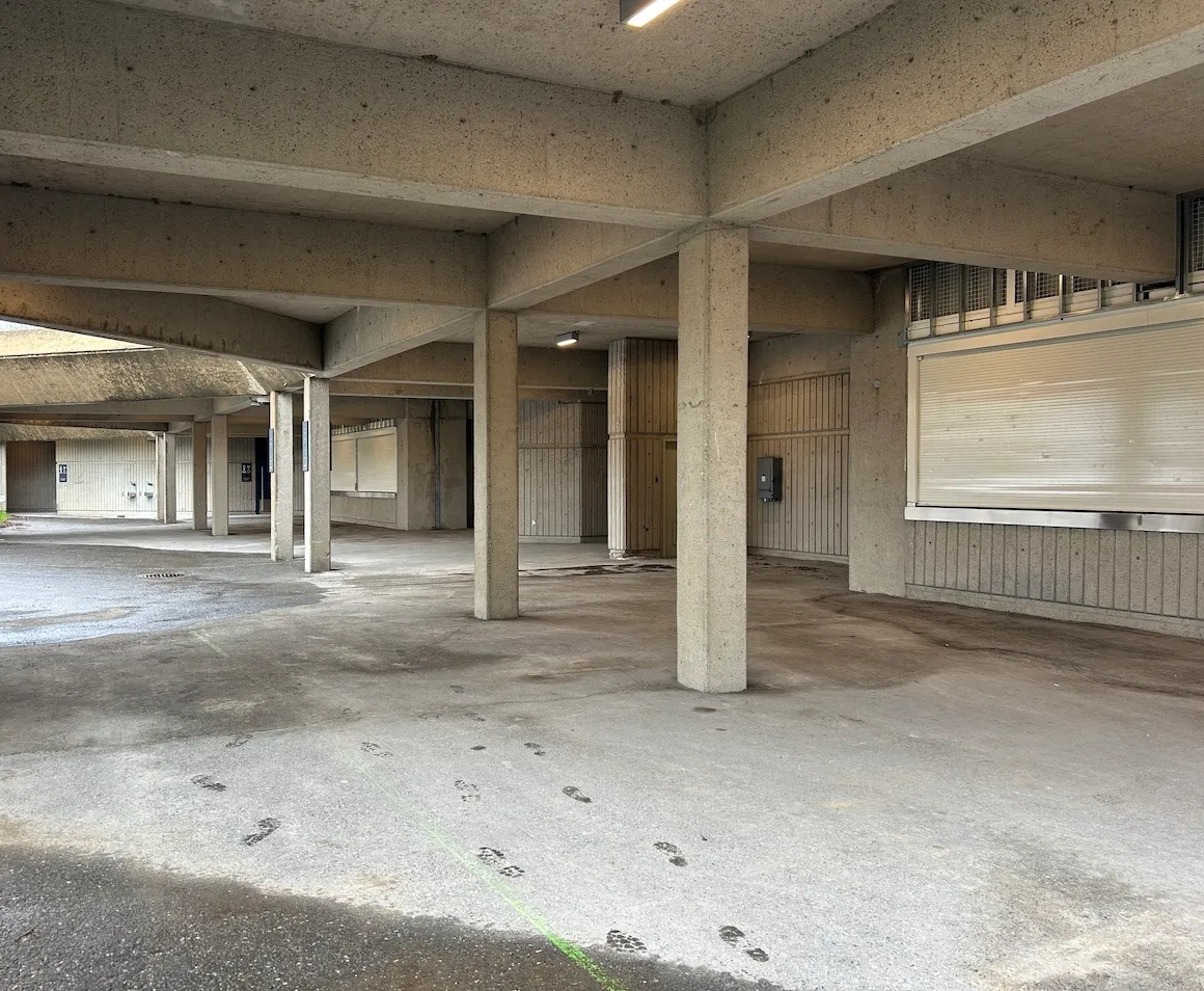 Service area under the bleachers
