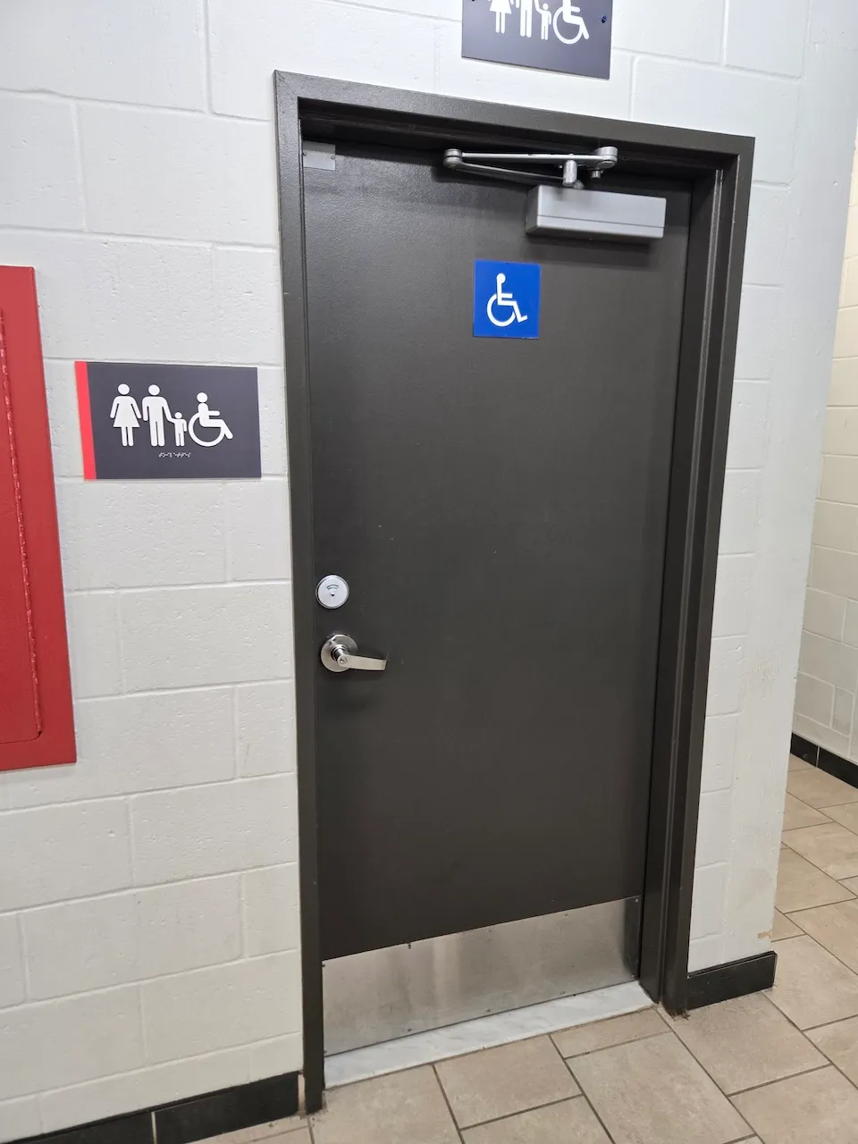 Universal restroom door