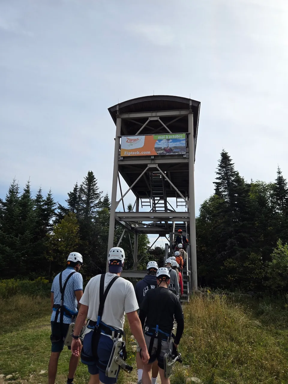 Steps to get to the zip line