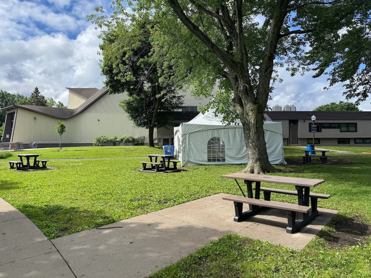 Accessible picnic table on site