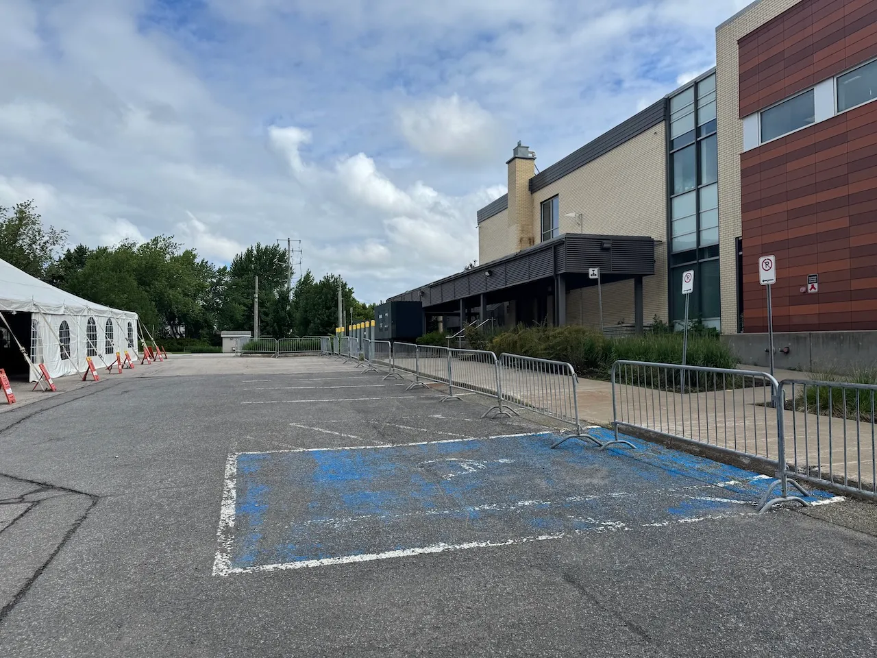 Reserved parking space near the big top