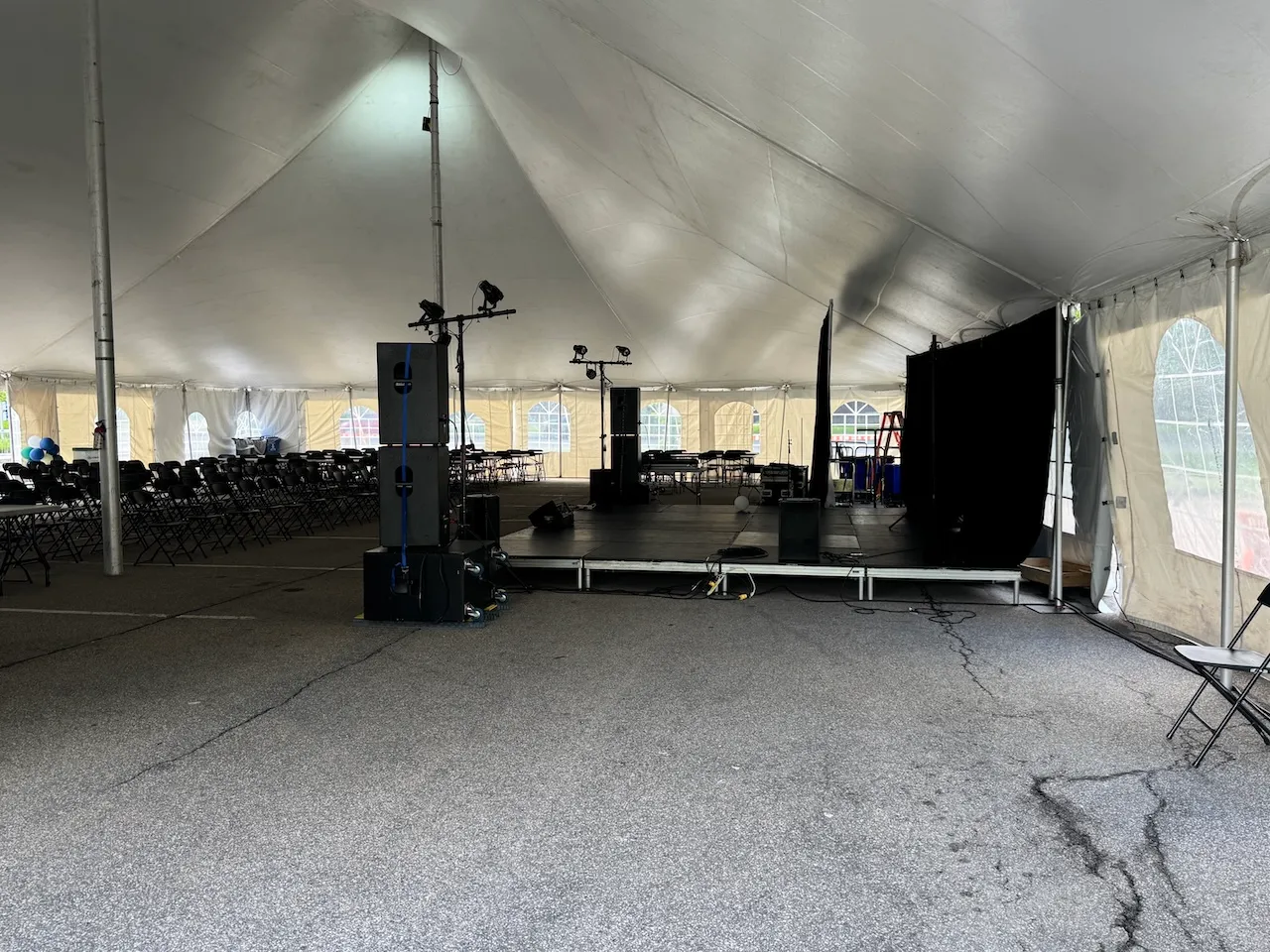 Reserved area on the side of the stage
