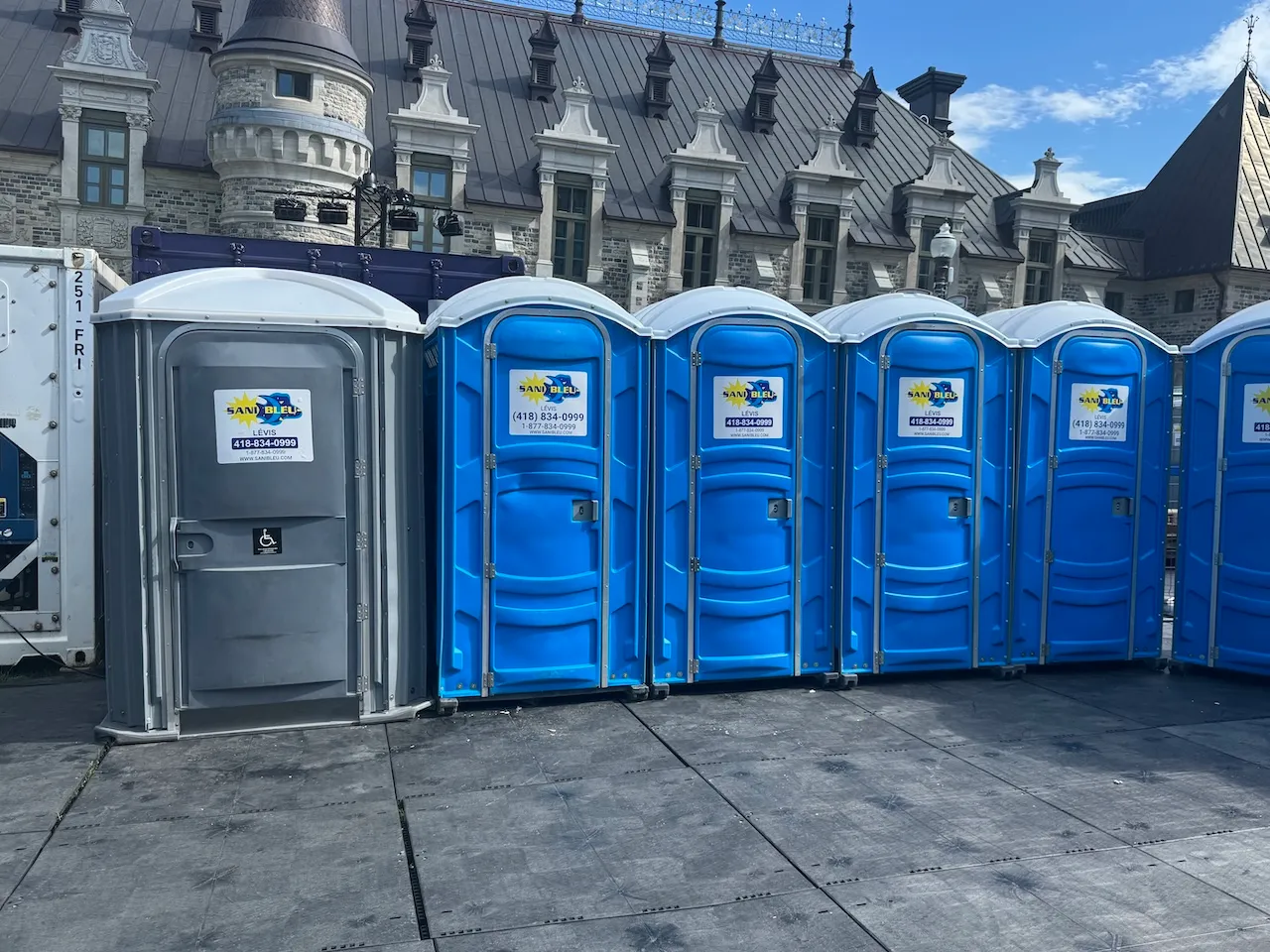 Adapted chemical toilet near the reserved area